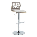 Folia - Contemporary Adjustable Barstool With Swivel With Rounded T Footrest (Set of 2) by HouseOfZazla