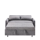 55.1" Pull Out Sleep Sofa Bed Loveseats Sofa Couch with Adjustable Backrest, Storage Pockets, 2 Soft Pillows, USB Ports for Living Room, Bedroom, Apartment, Office,Grey