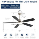 Modern 52-Inch LED Ceiling Fan With Remote Control by HouseOfZazla