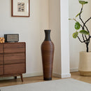 Tall Standing Designer Floor Vases With Elegant 2 Tone Finishes Ideal For Decorating Living Rooms, Bedrooms, Entryways Perfect For Decorating Your Home - Black / Gray by HouseOfZazla