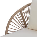 Acacia Wood Outdoor Club Chair, Curved Tub Design Patio Chair