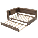 Daybed With Storage Shelves, LED, USB, And Trundle by HouseOfZazla