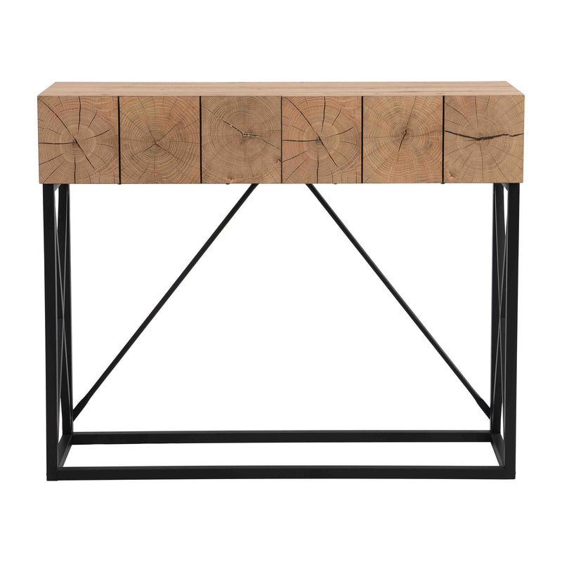 43.31" Luxury Wood Sofa Table, Industrial Console Table for Entryway, Hallway Tables with Two Drawers for Living Room
