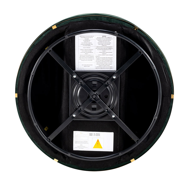 360 Degree Swivel Accent Chair Velvet Modern Upholstered Barrel Chair Over-Sized Soft Chair with Seat Cushion for Living Room, Bedroom, Office, Apartment, Green