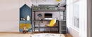 Loft Bed With Shelves With Desk by HouseOfZazla