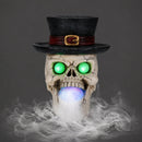 LED Light-Up Skull with Top Hat & Mist Maker