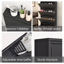 Metal Shoe Cabinet with 4 Flip Drawers