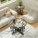 3 Piece Coffee Table Set With Tempered Glass Surface - Black by Unique Piece Furniture