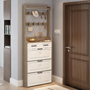 Shoe Cabinet With 3 Doors 2 Drawers With Hanger, Door With Shape, Large Space For Storage by HouseOfZazla