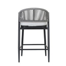 Outdoor 26" Counter Height Metal Frame Counter Stools With Scallop Shaped Backrest & Water Resistant Cushions by HouseOfZazla
