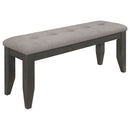 Erskin - Upholstered Dining Bench With Button Tufted Cushion - Dark Gray by HouseOfZazla