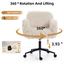 Swivel Chair With Adjustable Armrests And Wheels For Home Office - Beige by HouseOfZazla