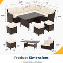 7 Piece Patio Dining Set With Cushions, Modular Sectional Sofa & Storage Table by HouseOfZazla