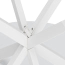 31.5" Modern Round Dining Table with Crossed Legs,White Occasional Table, Two Piece Detachable Table Top, Matte Finish Iron Legs