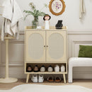 2 Door Shoe Rack, Freestanding Modern Shoe Storage Cabinet, for Entryway