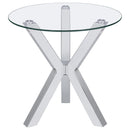 Kenzie 3-piece Round Coffee and End Table Set Chrome