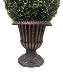 24" Ball Topiary in Bronze Pedestal Pot, Artificial Faux Plant for indoor and outdoor