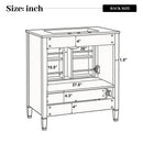 Elegant Fluted Bathroom Vanity With Sink, Soft Close Doors & Drawer by HouseOfZazla