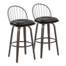 Riley - Industrial / Urban Fixed Height Barstool With Swivel With Removable Cushion (Set of 2) by HouseOfZazla