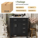Modern Bathroom Vanity With Sink, Storage Cabinet, Soft Close Doors, Deep & Standard Drawers by HouseOfZazla
