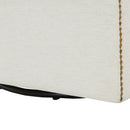 Tolland - Swivel Accent Chair With Antique Brass Nailhead Trim - Cream by HouseOfZazla