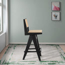 Keira - Bar Stool (Set of 2) - Black / Rattan by HouseOfZazla