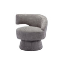 360 Degree Swivel Cuddle Barrel Accent Chairs, Round Armchairs with Wide Upholstered, Fluffy Fabric Chair for Living Room, Bedroom, Office, Waiting Rooms