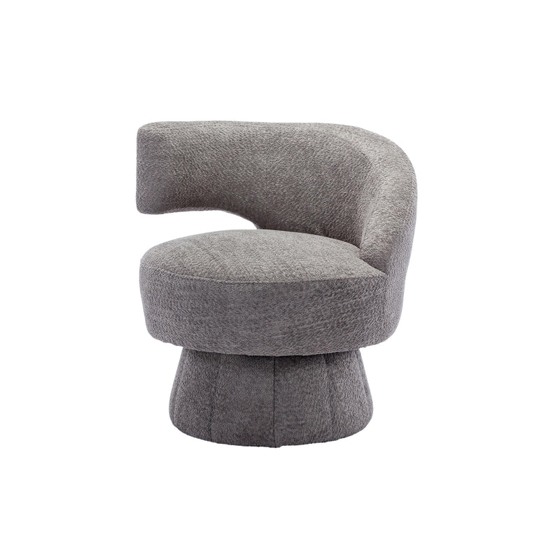 360 Degree Swivel Cuddle Barrel Accent Chairs, Round Armchairs with Wide Upholstered, Fluffy Fabric Chair for Living Room, Bedroom, Office, Waiting Rooms
