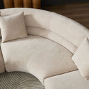 Modular Curved Sectional Sofa, 3-Piece Free-Form Configuration