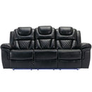 Home Theater Seating Manual Recliner Chair With Center Console And Led Light Strip For Living Room by HouseOfZazla