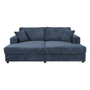 Oversized Loveseat Chaise With 2 USB Ports, 2 Cup Holders And 2 Throw Pillows by HouseOfZazla