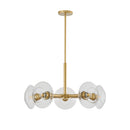 26" Modern Gold 5-Light Sputnik Chandelier with Clear Glass Shades