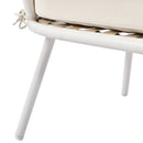 4-Piece Boho Rope Patio Furniture Set, Outdoor Furniture with Acacia Wood Table, Patio Conversation Set with Deep Seating & Thick Cushion for Backyard Porch Balcony, Beige