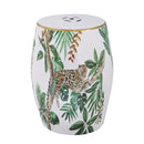 13x13x18 Ceramics Garden Stool Jungle-Themed Accent Side Table by HouseOfZazla