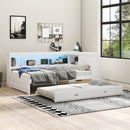 Daybed With Storage Shelves, LED, USB, And Trundle by HouseOfZazla