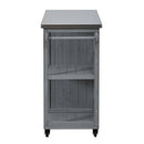 Outdoor Kitchen Island Fir Wood Prep Station with Stainless Steel Top