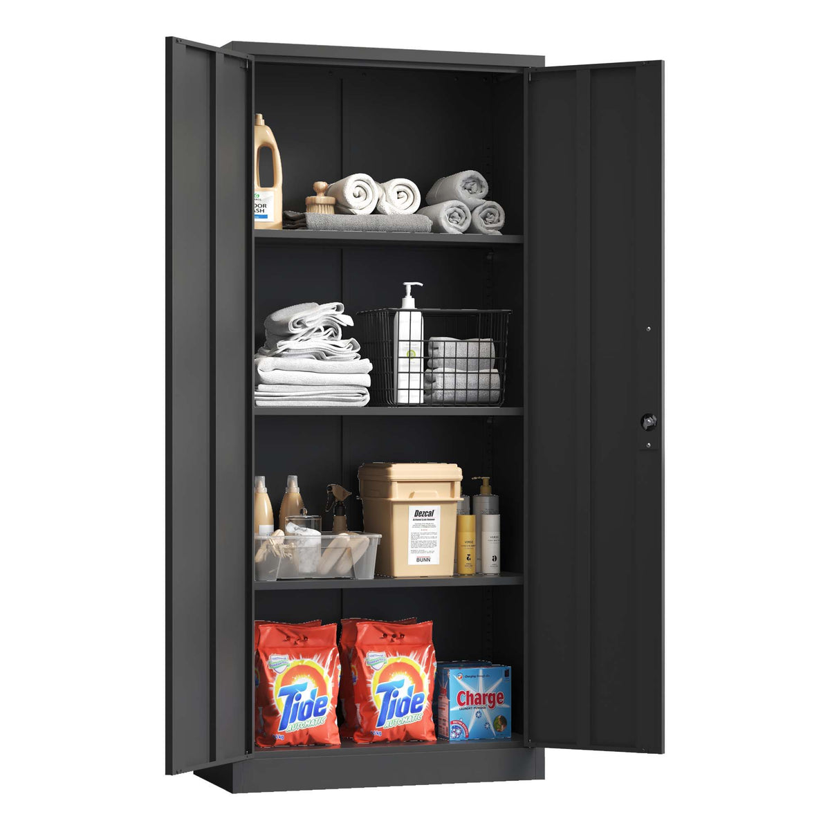 Heavy Metal Garage Storage Cabinet With Locking Doors, Steel, Adjustable Shelves, photo 21 of 34