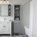 Tall Bathroom Storage Cabinet With Adjustable Shelves And 1 Drawer & Door