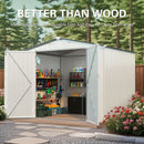 Garden Tool Shed Metal Storage Shed With Peaked Roof Waterproof Lockable Door by HouseOfZazla