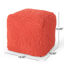 Sunny - Square Pouf, Versatile Ottoman Or Floor Cushion - Coral by HouseOfZazla