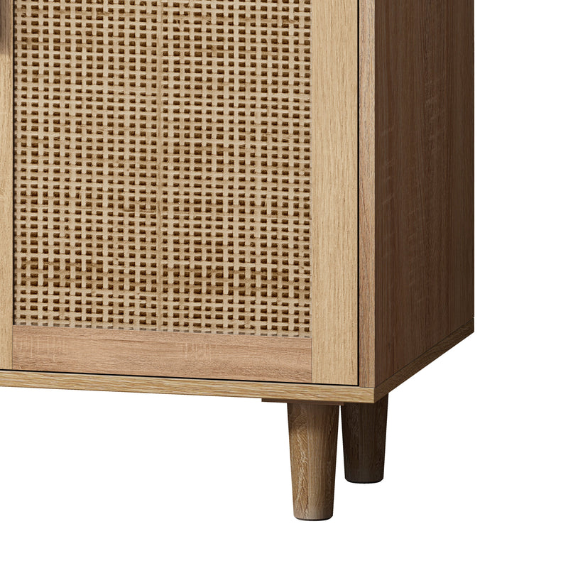 Walker Edison | 4-Door Rattan Storage Sideboard TV Stand