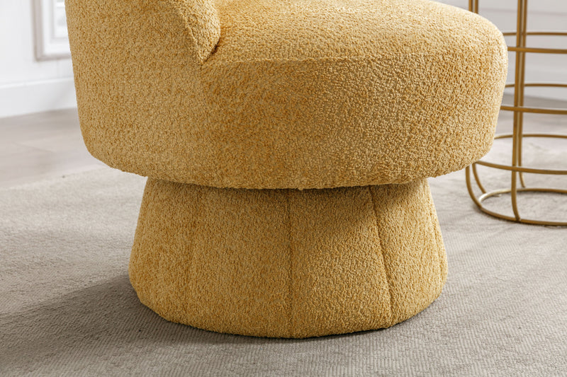 360 Degree Swivel Cuddle Barrel Accent Chairs, Round Armchairs with Wide Upholstered, Fluffy Fabric Chair for Living Room, Bedroom, Office, Waiting Rooms