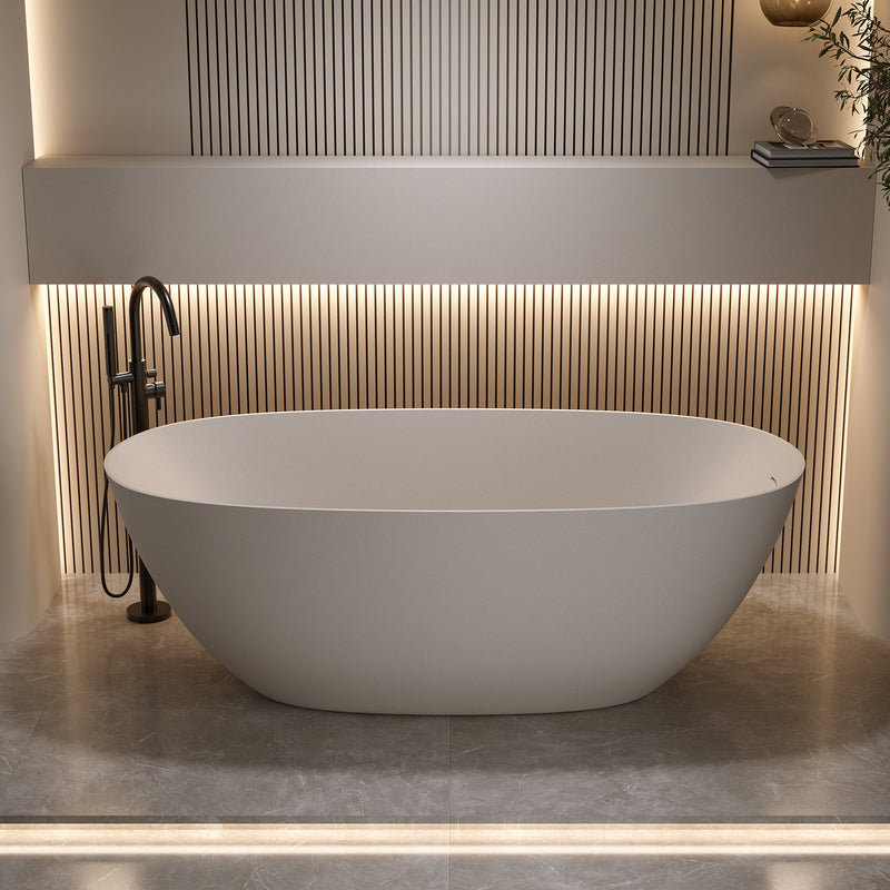 69'' Freestanding Bathtub Resin Stone Soaking Bathtub, photo 5 of 10