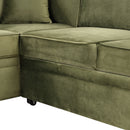 87.4" Sleeper Sofa Bed,2 in 1 Pull Out sofa bed L Shape Couch with Storage Ottoman for Living Room,Bedroom Couch and Small Apartment, Green