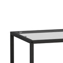 47.24"Rectangle Glass Coffee Table with storage shelf and metal table legs, Home Furniture for Living Room