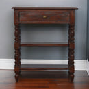 Solid Wood Turned Occasional Table, 1-Drawer