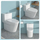 1 Piece Toilet For Bathroom, Dual Flush 1.24 / 1.43 Gpf, Soft Closing Seat - White by HouseOfZazla