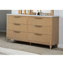 6 Drawers Dresser With Accented Hardware - Natural Wood by HouseOfZazla