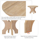 5-Piece Dining Table Set, 44" Round Dining Table with Curved Bench & Side Chairs for 4-5 People for Dining Room and Kitchen (Natural Wood Wash)