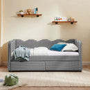 Gingham Daybed With USB Charging Port, Wave-Shaped Design by Unique Piece Furniture